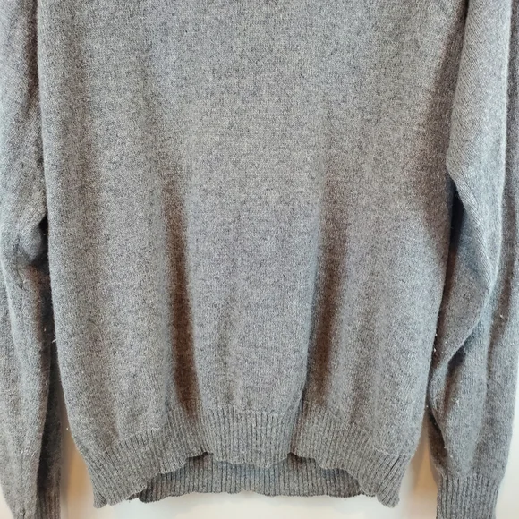 Jos A Bank Argyle Lambs Wool Sweater Size XL Mens Gray Crew Neck Knit - Picture 7 of 7